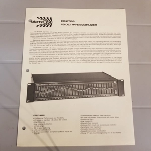 Original Vintage BiAMP Dealer spec sheet Octave Equalizer