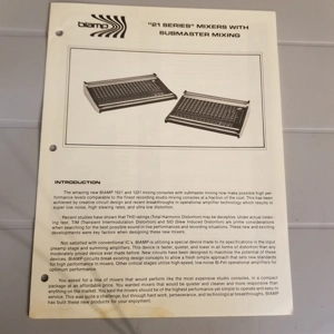 Original vintage BiAMP spec sheet brochure 21 Series Mixers