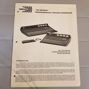 Original vintage BiAMP 42 Series Mixing Consoles Brochure