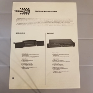 Original vintage BiAMP Brochure Graphic Equalizers