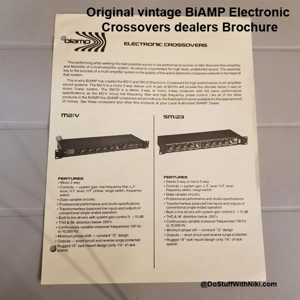 Original vintage BiAMP Electronic Crossovers dealers Brochure