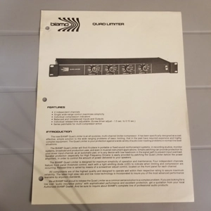 Original vintage BiAMP Quad Limiter Dealer sheet/brochure