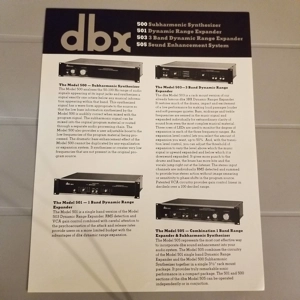Original vintage DBX 500-505 products dealer info sheet