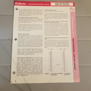 Original VIntage EV Engineering Data Sheet Sound System Design