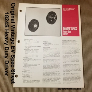 Original Vintage EV Spec Sheet 1824S Heavy Duty Driver