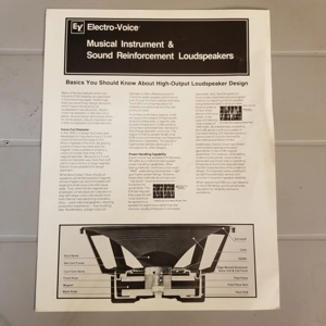 Original Vintage EV brochure Musical Instr. & Sound Reinf. Loudspeakers