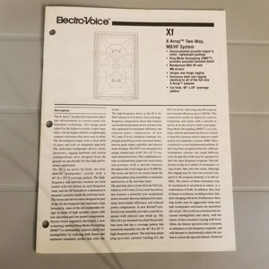 Original 1997 Electro-Voice X-Array Two-Way Sys. book