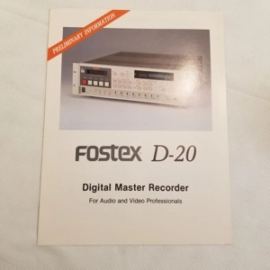Original Vintage FOSTEX brochure D-20 Digital master Recorder