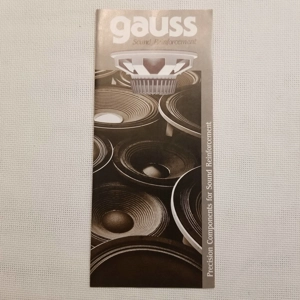Original vintage GAUSS Sound Reinforcements Components Brochure