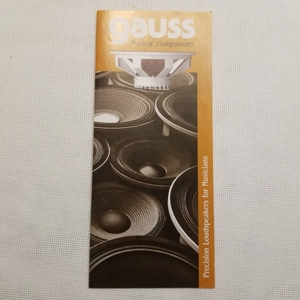 Original Vintage GAUSS Loudspeakers for Musicians brochure