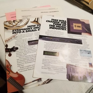 Original vint Lot of E-Mu Proteus brochures/papers