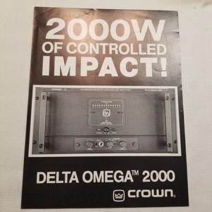 Original 80's CROWN Delta Omega 2000 prod/spec sheet