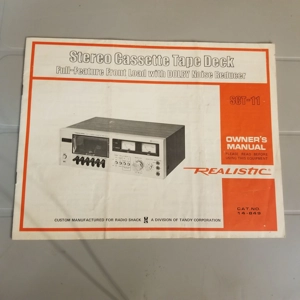 Original vintage REALISTIC owners manual for SCT-11 Cassette Tape Deck