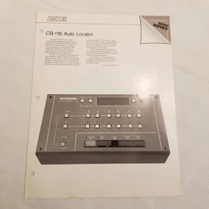 Original 1985 OTARI CB-116 Auto Locator info sheet.
