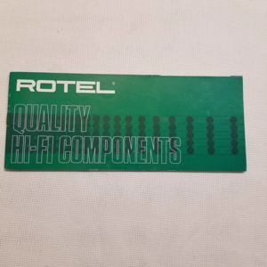 Original Vintage ROTEL Booklet Quality Hi-Fi Components