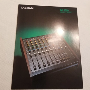 Original 80's TASCAM brochure M-106 Mixing Consoles