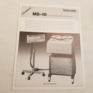 Original Vintage TASCAM Spec Sheet MS-16 16 track Recorder