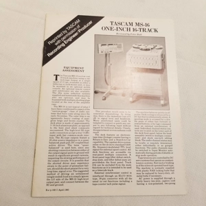 Original 1985 TASCAM review newsletter on the MS-16