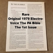 Original 1979 Electro-Voice The PA Bible The 1st Issue
