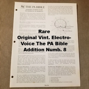 Original Vint. Electro-Voice The PA Bible Addition Numb. 8