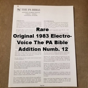Original 1983 Electro-Voice The PA Bible Addition Numb. 12