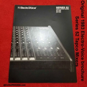 Original 1983 Electro-Voice brochure Series 52 Tapco Mixers