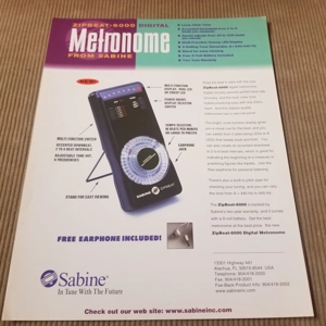 Original 90's Sabine Metronome Brochure sheet