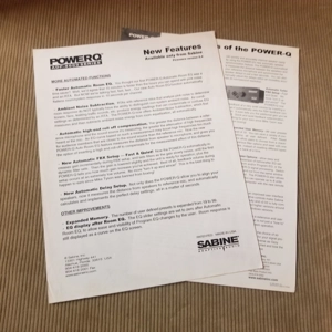 Original 1998 Sabine Power-Q brochure & feature sheets