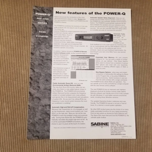 Original 1998 Sabine Power-Q ADF-4000 Series brochure