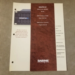 Original 1998 Sabine GRQ series Equalizer brochure