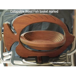 Collapsible Wood Fish basket marked