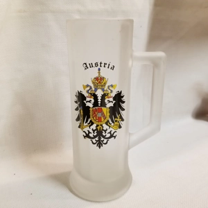 Bockling heavy frosted glass tall mug AUSTRIA