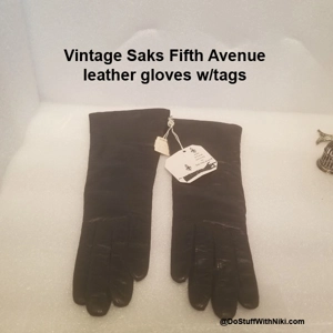 Vintage w/ tags Saks Fifth Ave. leather ladies dress gloves