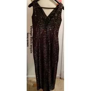 Vintage Black sequin long gown