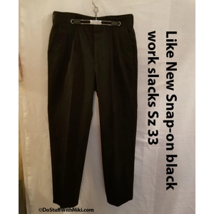 Near new Snap-On pleated casual or work pants Sz 33