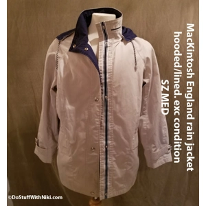 MacKintosh England thin lined rain jacket hooded