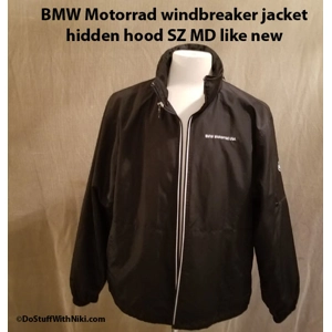 BMW Motorrad black windbreaker Hidden hood