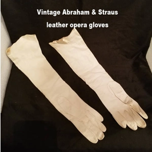 50's Vintage Abraham & Straus super thin soft white opera gloves
