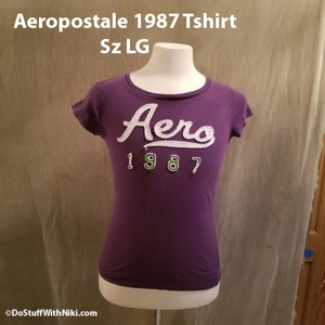 Aeropostale Aero 1987 Purple Tshirt LG