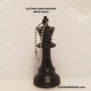 vtg X large black chess piece keychain