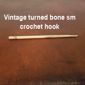 Tiny turned bone crochet hook