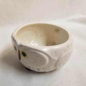studio pottery Owl creamer, low bowl design