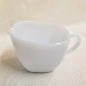 Vintage very pale blue glass square shape creamer