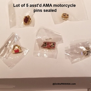 Lot of 5 asst'd AMA motorcycle pins sealed
