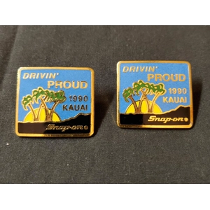 Pair of 1990 Snap-On Drivin Proud Kauai Pins