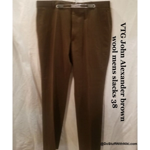 Vintage John Alexander brown wool men's slacks 38