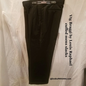 Vtg Braggi Louis Raphael Cuffed mens slacks 38