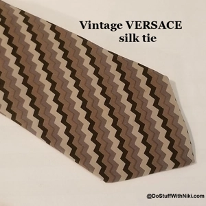 Vintage Versace silk tie jagged stripes