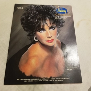 1990 Denny Mfg. catalog Liz Taylor cover Photography backgrounds