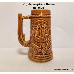Vintage Japan Pirate Ship theme tall Mug